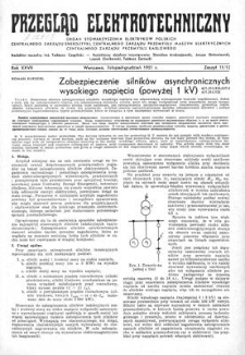 Przegląd Elektrotechniczny. Rok XXVII, listopad-grudzień 1951, Zeszyt 11/12