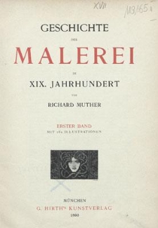 Geschichte der Malerei im XIX Jarhundert. Bd. 1