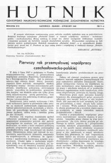 Hutnik : czasopismo naukowo-techniczne poświęcone zagadnieniom hutnictwa. R. 16, marzec-kwiecień 1949, Nr 3-4