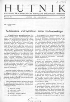 Hutnik : czasopismo naukowo-techniczne poświęcone zagadnieniom hutnictwa. R. 16, maj-czerwiec 1949, Nr 5-6