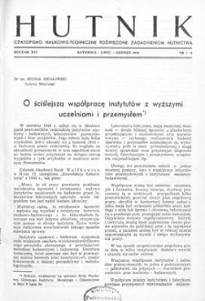 Hutnik : czasopismo naukowo-techniczne poświęcone zagadnieniom hutnictwa. R. 16, lipiec-sierpień 1949, Nr 7-8