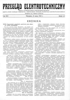 Przegląd Elektrotechniczny. Rok XXV, 21 marca 1949, Zeszyt 2/3