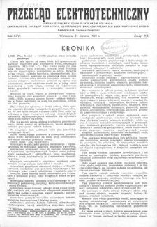 Przegląd Elektrotechniczny. Rok XXVI, 21 sierpnia 1950, Zeszyt 7/8