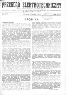 Przegląd Elektrotechniczny. Rok XXVI, 21 listopada 1950, Zeszyt 9/10/11