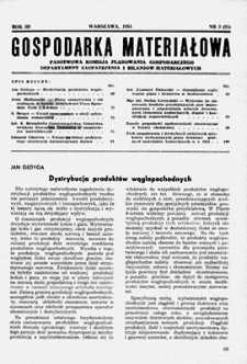 Gospodarka Materiałowa, Rok III, styczeń 1951, nr 1 (23)