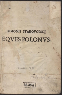 Simonis Starovolscii Eques Polonus