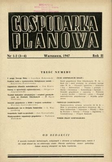 Gospodarka Planowa, Rok II, 5 lutego 1947, nr 1-2 (3-4)