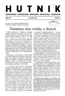 Hutnik : czasopismo poświęcone sprawom hutnictwa polskiego. R. 13, 1946, Zeszyt 3