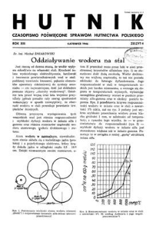 Hutnik : czasopismo poświęcone sprawom hutnictwa polskiego. R. 13, 1946, Zeszyt 4