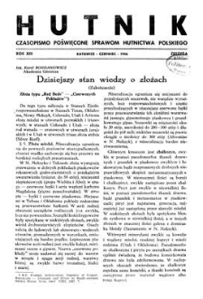 Hutnik : czasopismo poświęcone sprawom hutnictwa polskiego. R. 13, czerwiec 1946, Zeszyt 6