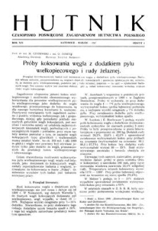 Hutnik : czasopismo poświęcone zagadnieniom hutnictwa polskiego. R. 14, marzec 1947, zeszyt 3