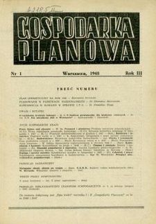 Gospodarka Planowa, Rok III, 5 stycznia 1948, nr 1