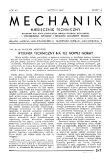 Mechanik : miesięcznik techniczny, Rok XX, Wrzesień 1947, Zeszyt 9