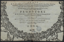 [Druk okolicznościowy wydany z okazji nadania M. K. Sarbiewskiemu tytułu doktora teologii]