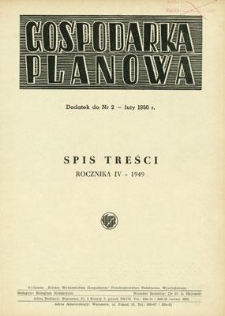 Gospodarka Planowa, Rok IV, maj 1949, nr 5