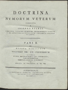 Doctrina Nvmorvm Vetervm Conscripta A Josepho Eckhel [...] - T. 8