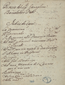 Poesie del sig. cauagliere Bartolomeo Dotti