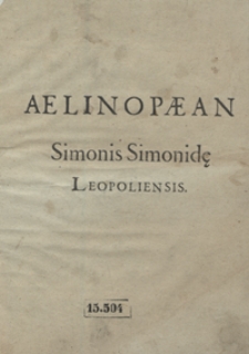 Aelinopaean Simonis Simonidae [...]