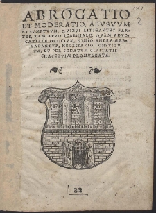 Abrogatio Et Moderatio, Abusuum Et Sumptuum, Quibus Litigantes Partes, Tam Apud Scabinale, Quam Advocatiale Officium [...]