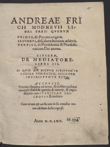 Andreae Fricii Modrevii Libri Tres: [...]