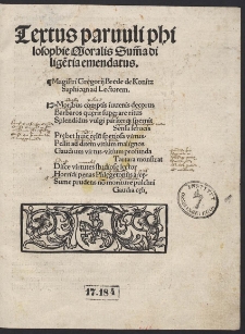 Textus parvuli philosophie Moralis Summa diligentia emendatus