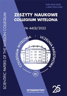Zasady zamieszczania artykułów w Zeszytach Naukowych Collegium Witelona [Zeszyty Naukowe Collegium Witelona, nr 44(3)/2022]