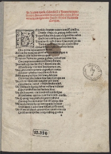 In laudem operis Calendarii a Joanne de monte regio Germanorum decoris nostre etatis Astronomorum principis editi Jacobi Sentini Ricinensis Carmina