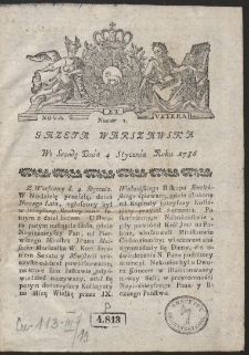 Gazeta Warszawska. R.1786 Nr 1