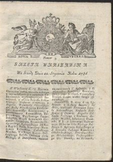 Gazeta Warszawska. R.1786 Nr 3