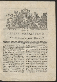 Gazeta Warszawska. R.1786 Nr 4