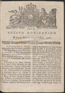 Gazeta Warszawska. R.1786 Nr 64