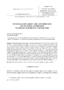 Investigation about the contribution of tectonic conditions to mining subsidence parameters