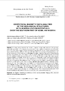 Geophysical Magnetic Data Analyses of the Geological Structures with Mineralization Potentials Over the Southern Part of Kebbi, NW Nigeria