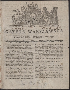Gazeta Warszawska. R.1790 Nr 1