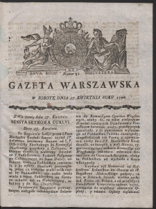 Gazeta Warszawska. R.1790 Nr 31