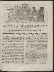 Gazeta Warszawska. R.1790 Nr 69