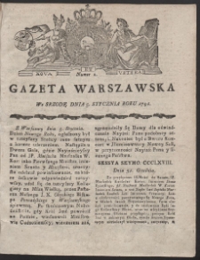 Gazeta Warszawska. R.1791 Nr 2