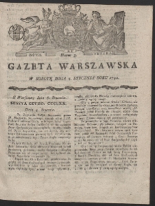 Gazeta Warszawska. R.1791 Nr 3