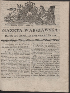 Gazeta Warszawska. R.1791 Nr 30