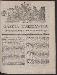 Gazeta Warszawska. R.1791 Nr 62