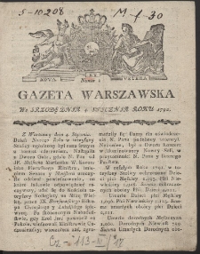 Gazeta Warszawska. R.1792 Nr 1