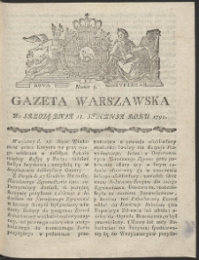 Gazeta Warszawska. R.1792 Nr 5