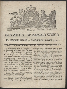 Gazeta Warszawska. R.1792 Nr 63