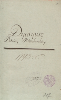 Dyaryusz podróży Peterzburskiey 1793 [Adama Chmary, wojewody mińskiego]