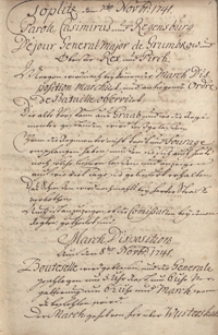 Księga rozkazów armii polsko-saskiej pod dowództwem Johanna Adolfa księcia Sachsen-Weissenfels od 7 XI 1741-30 VIII 1742