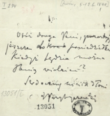 [Listy Stanisława Przybyszewskiego do Anieli Pająkówny z lat 1899-1911]