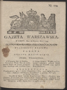 Gazeta Warszawska. R.1793 Nr 104