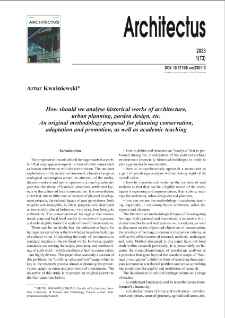 How should we analyse historical works of architecture, urban planning, garden design, etc. An original methodology proposal for planning conservation, adaptation and promotion, as well as academic teaching