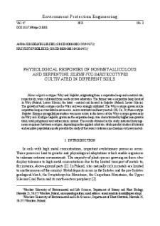 Physiological responses of nonmetallicolous and serpentine Silene vulgaris ecotypes cultivated in different soils