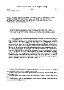 Synthesis and characterization of TiO2/ZSM-5 photocatalysts for degradation of rhodamine